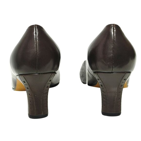 Ros Hommerson Pumps Brown Leather Heeled Slip On Heeled Shoes Womens 6.5 - Picture 4 of 5